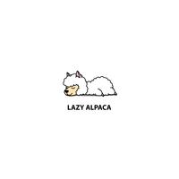 Lazy alpaca sleeping icon, logo design, vector illustration	