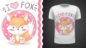 Cute fox - idea for print t-shirt.