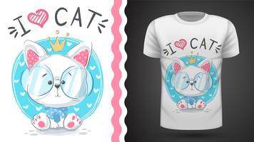 Cute princes cat - idea for print t-shirt vector