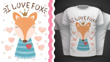 Cute fox - idea for print t-shirt.