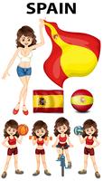 Spainish girl and many sports vector