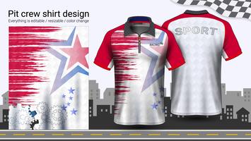 Camiseta de polo con cremallera, plantilla de maquetas de uniformes de carreras para ropa deportiva y ropa deportiva. vector