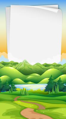 paper template with park background