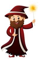 Wizard with magic wand vector