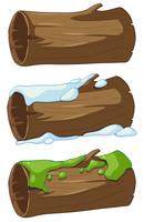 Log with snow and moss vector