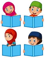 A set of muslim with book vector