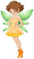 Fairy in yellow costume and green wings