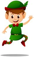 Handsome elf wearing green costume vector