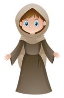 Woman in brown medieval style costume vector