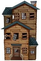 Old wooden house with chimney vector