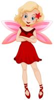 Cute fairy with pink wings vector