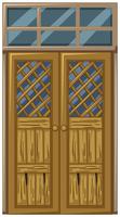 Puerta de madera en mal estado. vector