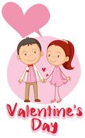 Love couple on Valentine's day vector