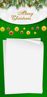 Christmas card template with green background vector