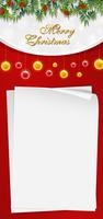 Christmas card template with blank paper and mistletoes vector