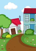 Simple rural house background vector