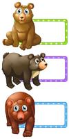 Polkadot lables with bears vector