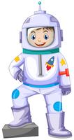 Boy in spacesuit smiling vector
