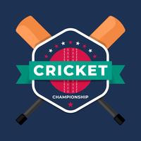 Plantilla de campeonato de equipo de insignia de Cricket Sport Logo vector