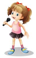 Little girl singing song vector