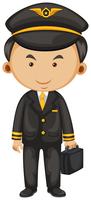 Pilot in black suit and briefcase vector