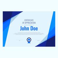 cool color geometric certificate template vector