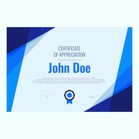 cool color geometric certificate template vector