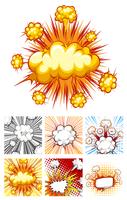 Different designs of explosion clouds vector