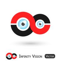 Visión infinita (signo infinito y globo ocular) vector