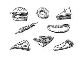 Fast Food Hand Drawn Illustration Vector