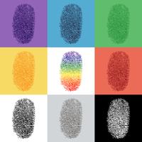 Set of colorful fingerprint