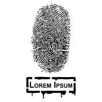 Realistic Fingerprint and frame for fill text vector