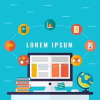 E-Learning Concept Design	 vector