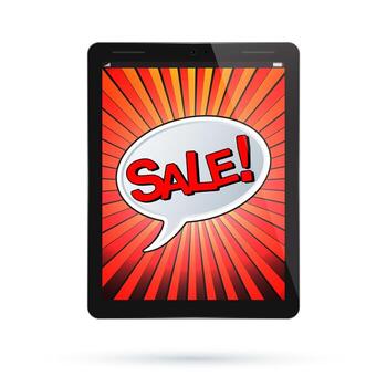 Tablet sale vector