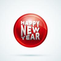 New year button vector