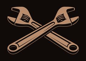 Vector illustration of crossed wrenches,

