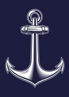Vector illustration of an anchor on the dark background