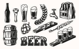 Vector set of beer elements