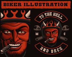 Vector Illustration of a Devil Biker