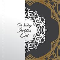 Tarjeta de invitación de boda papel cortado diseño vector