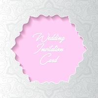 wedding invitation card paper cut design vector