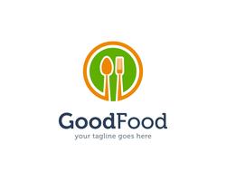 Good Food Spoon Fork Knife Logo Icon Vector