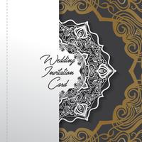 wedding invitation card paper cut design vector