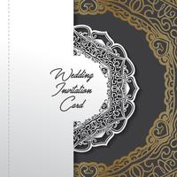 wedding invitation card paper cut design vector