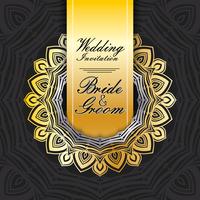 wedding invitation card paper cut design vector