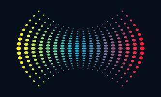 Concepto de logotipo de la música, onda de sonido, tecnología de audio, forma abstracta vector