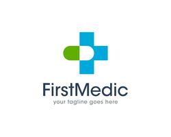 Primer icono de logotipo de salud médica Vector