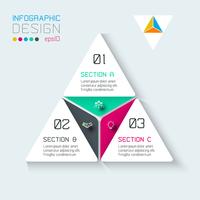 Triangle infographics on vector graphic art.