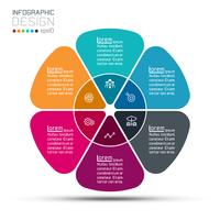 Etiquetas de círculo de negocios forma barra de grupos de infografía. vector