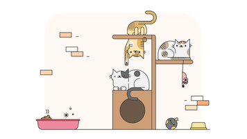 Juego de gatos vector